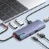 LDNIO DS-16U Type-c Docking Station 6 in 1 To USB PD Power USB3.1 Multi-port USB C Hub RJ45 Mac Book Pc USB Hub - Gray